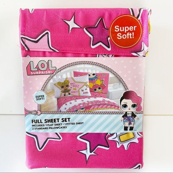 L O L Surprise! Girls Full Bedding Sheet 4 Pc Set - Picture 2 of 6